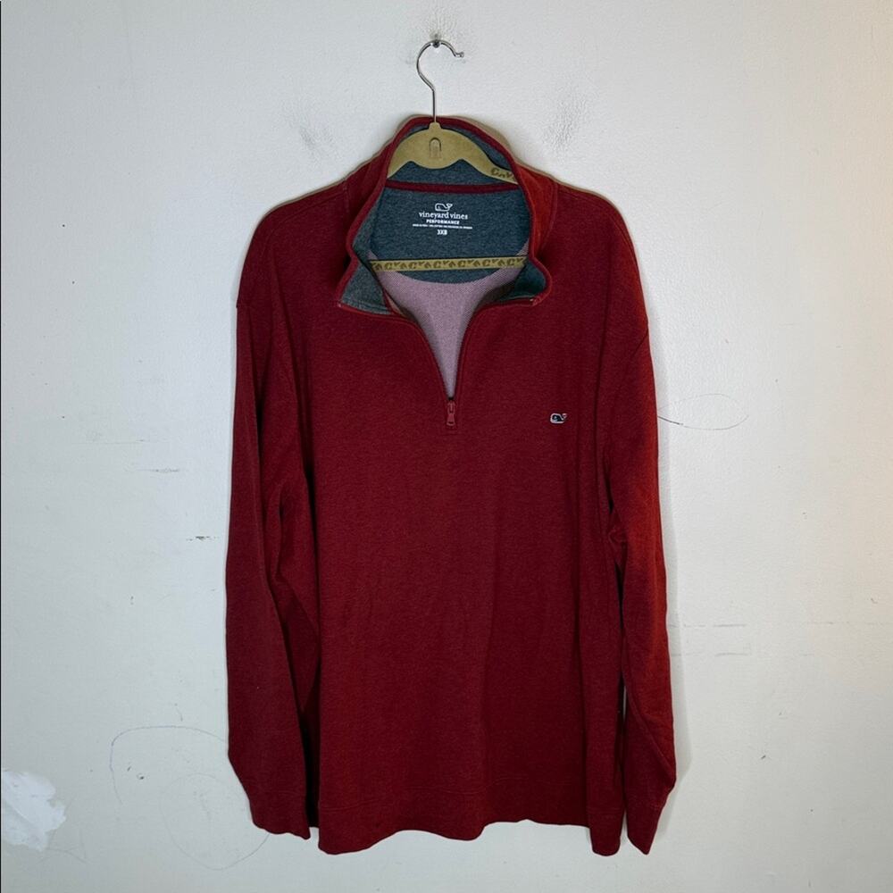 Vineyard Vines Performance Men's Burgundy 1/4 Zip Pullover Size 3XB